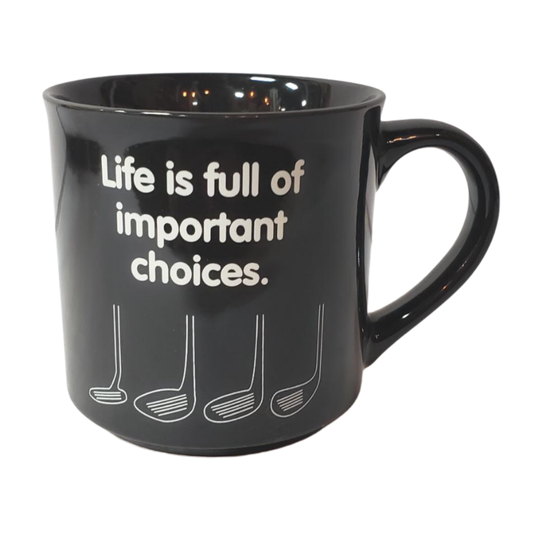 Important Choices Golf Club Black Mug