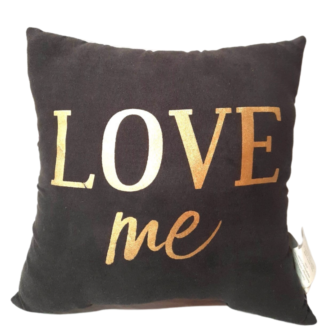 Gold Love Me On Black Cushion - Imperial Gifts And Decor