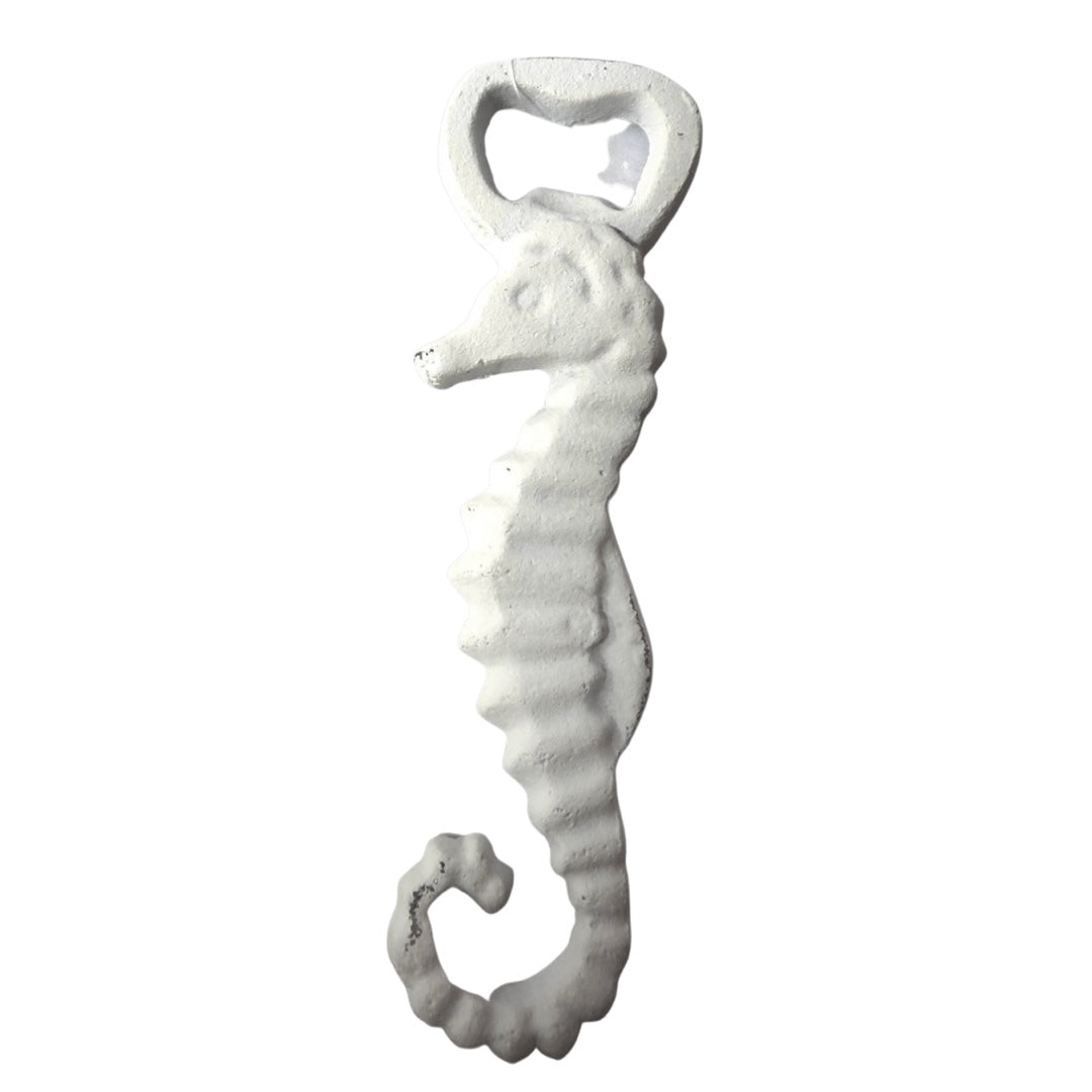 White Metal Seahorse Bottle Opener - Imperial Gifts And Decor