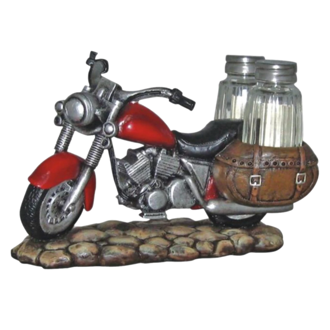 motorcycle figurine salt and pepper shaker