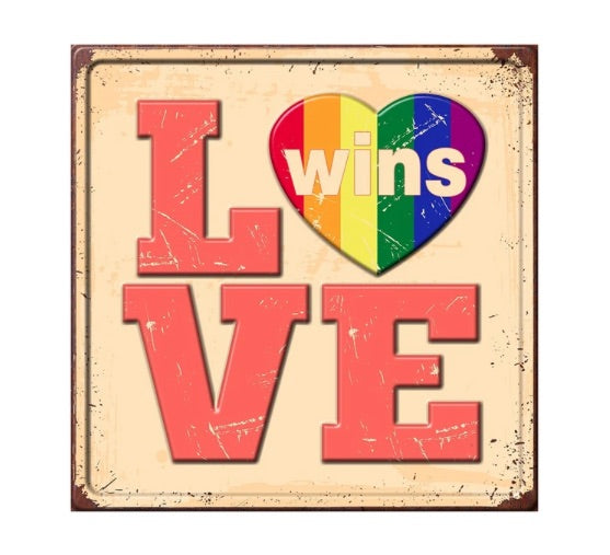 Love Wins Embossed Sign - Imperial Gifts And Decor