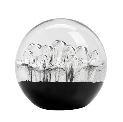 Black & White Bubble Glass Ball 3" Paperweight Decor