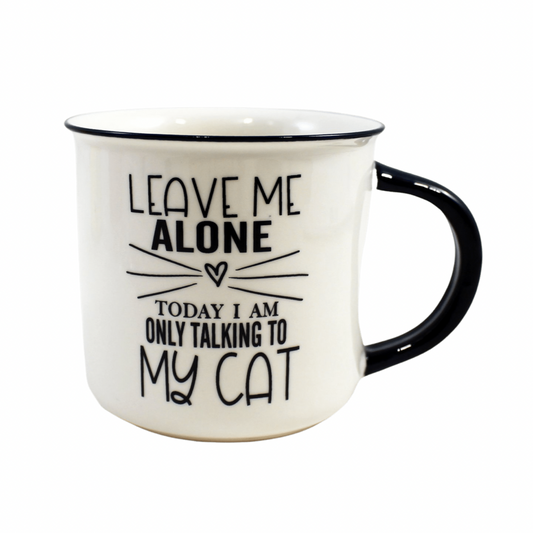 Leave Me Alone Ceramic Cat Mug