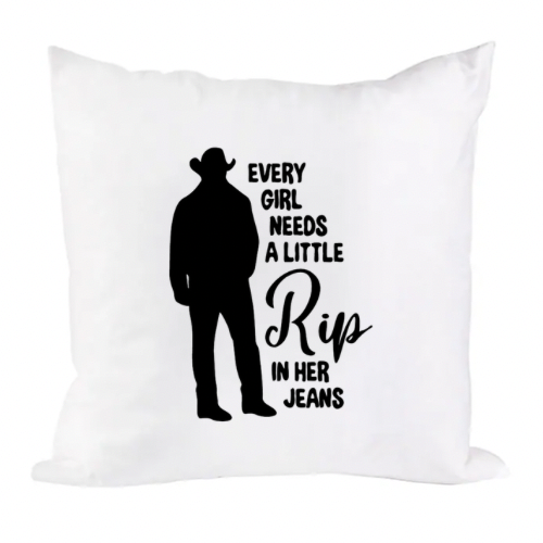 Every Girl Needs A Little Rip Pillow White