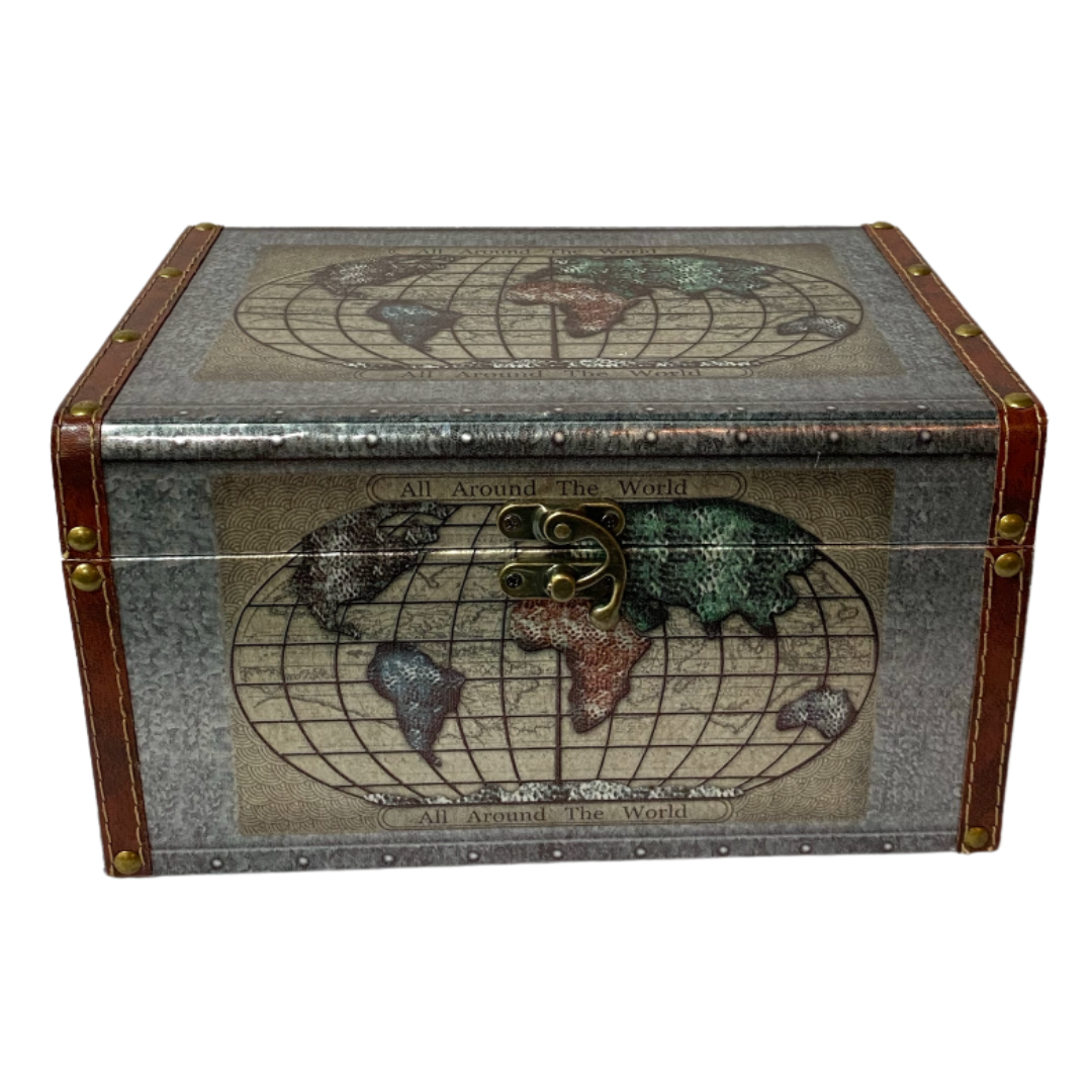 Large World Map Storage Box