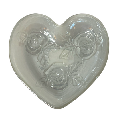 Glass Heart Shaped Candy Dish